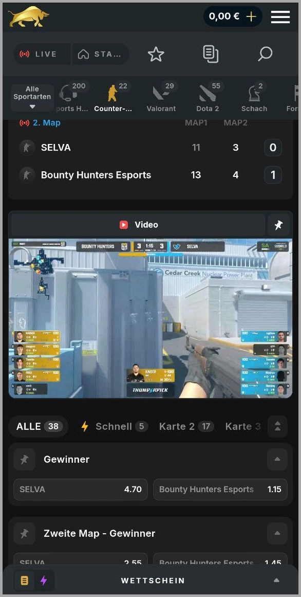 Esports Turniere und Aktionen bei Bullcasino